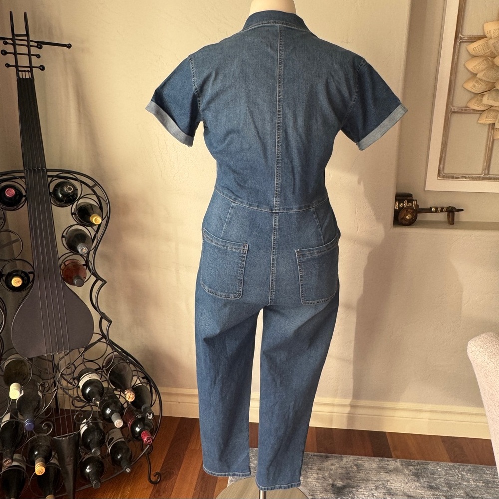 Celebrity Pink Jumpsuit ‎ Women's Denim Short Sleeve Long Jumpsuit Size XL - Picture 3 of 16